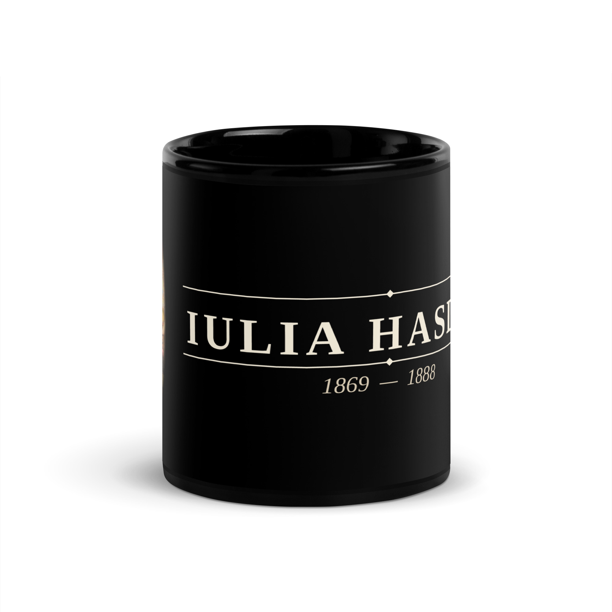 Iulia Hasdeu Black Glossy Mug - Image 3